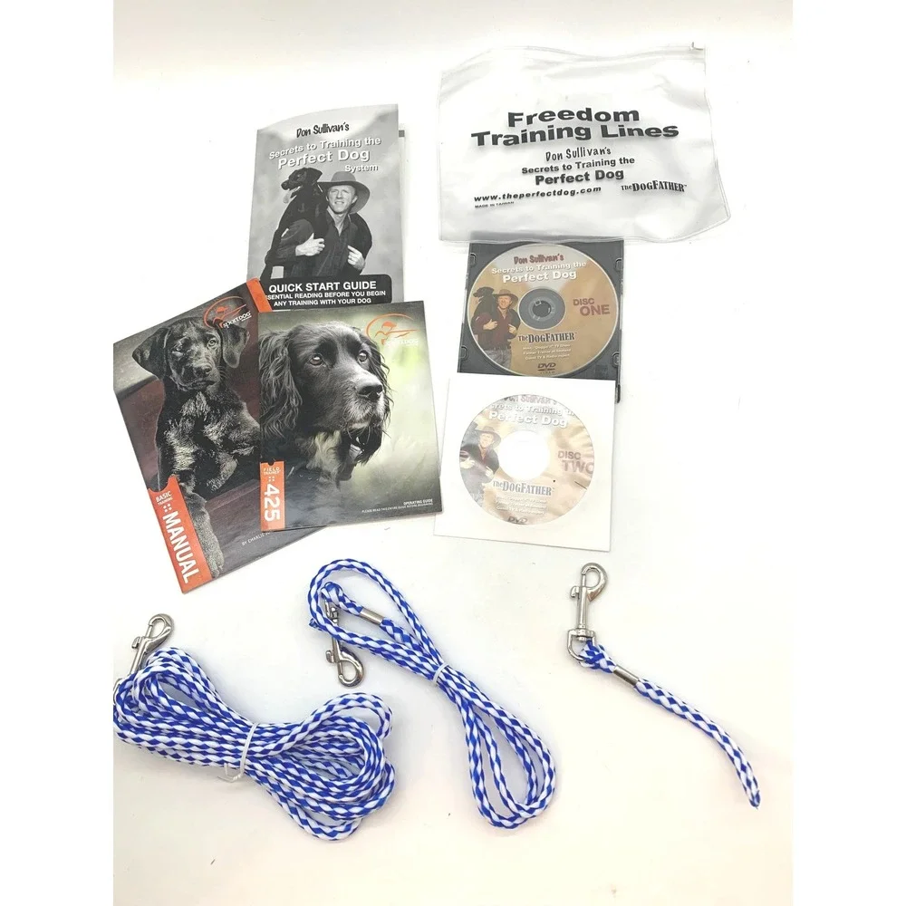 Don Sullivan Perfect Dog Training System Freedom Lines Leash DVDs Manual Set